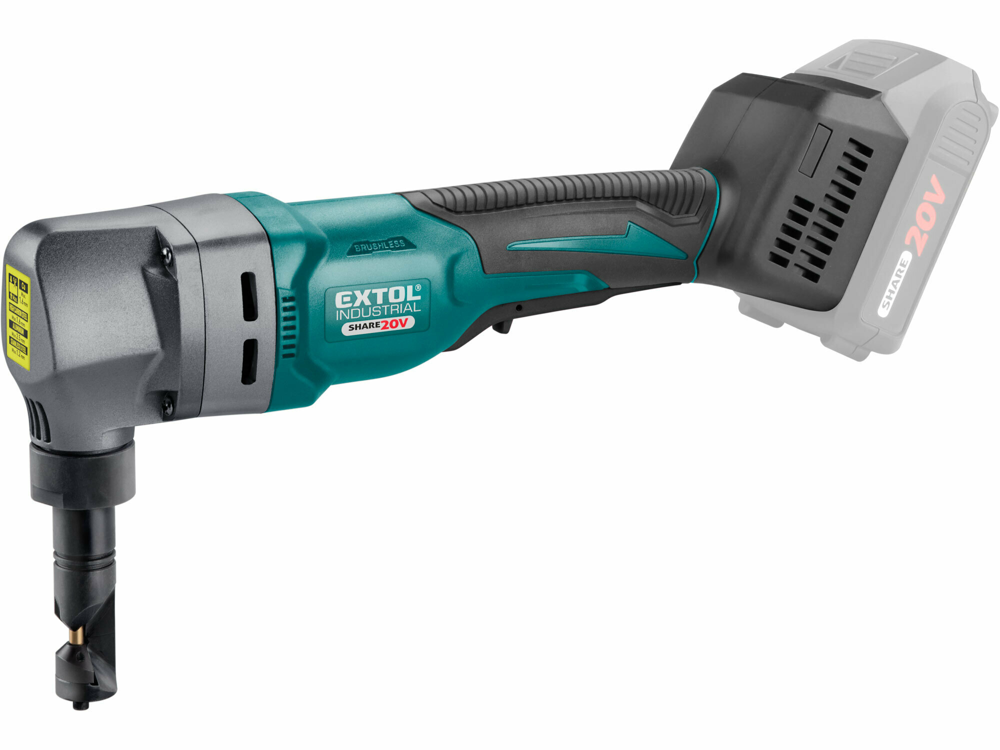 Extol Industrial Share20V aku nožnice na plech bez aku, max. 2,5mm 8791831