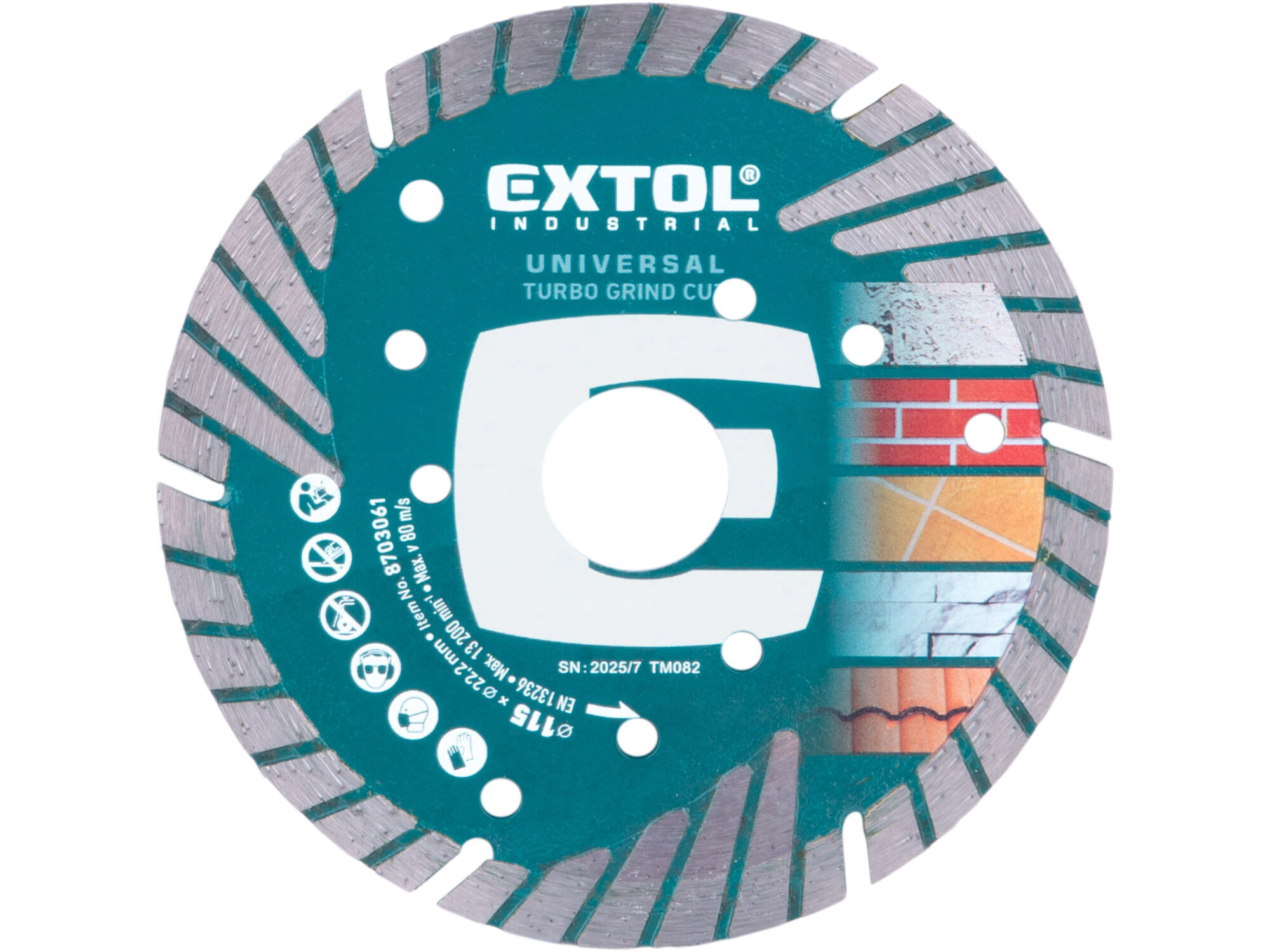 Extol Industrial Turbo Grind Cut, diamantový řezný kotouč na beton a železobeton 115mm 8703061