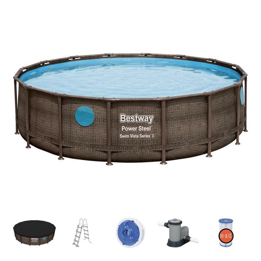 Bazen Bestway® Power Steel ™, Vista Series, 56725, 488x122 cm, filtr, žebřík, plachta, dávkovač