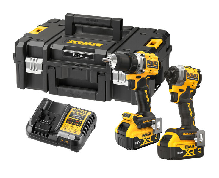 DeWalt DCK2051P2T aku vŕtačka + rázový uťahovák 18V 2x5,0Ah aku