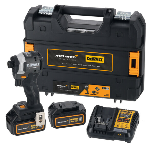 DeWalt McLaren DCF85MP2T aku rázový uťahovák 18V 2x5,0Ah aku
