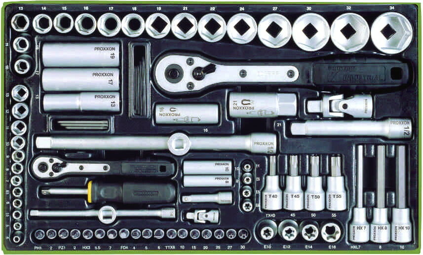 Proxxon sada nástrčných hlavíc 1/2" a 1/4" 86 dielna 23640