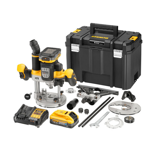 DeWalt DCW620H2 aku horná fréza 18V, 2x 5,0Ah aku Powerstack