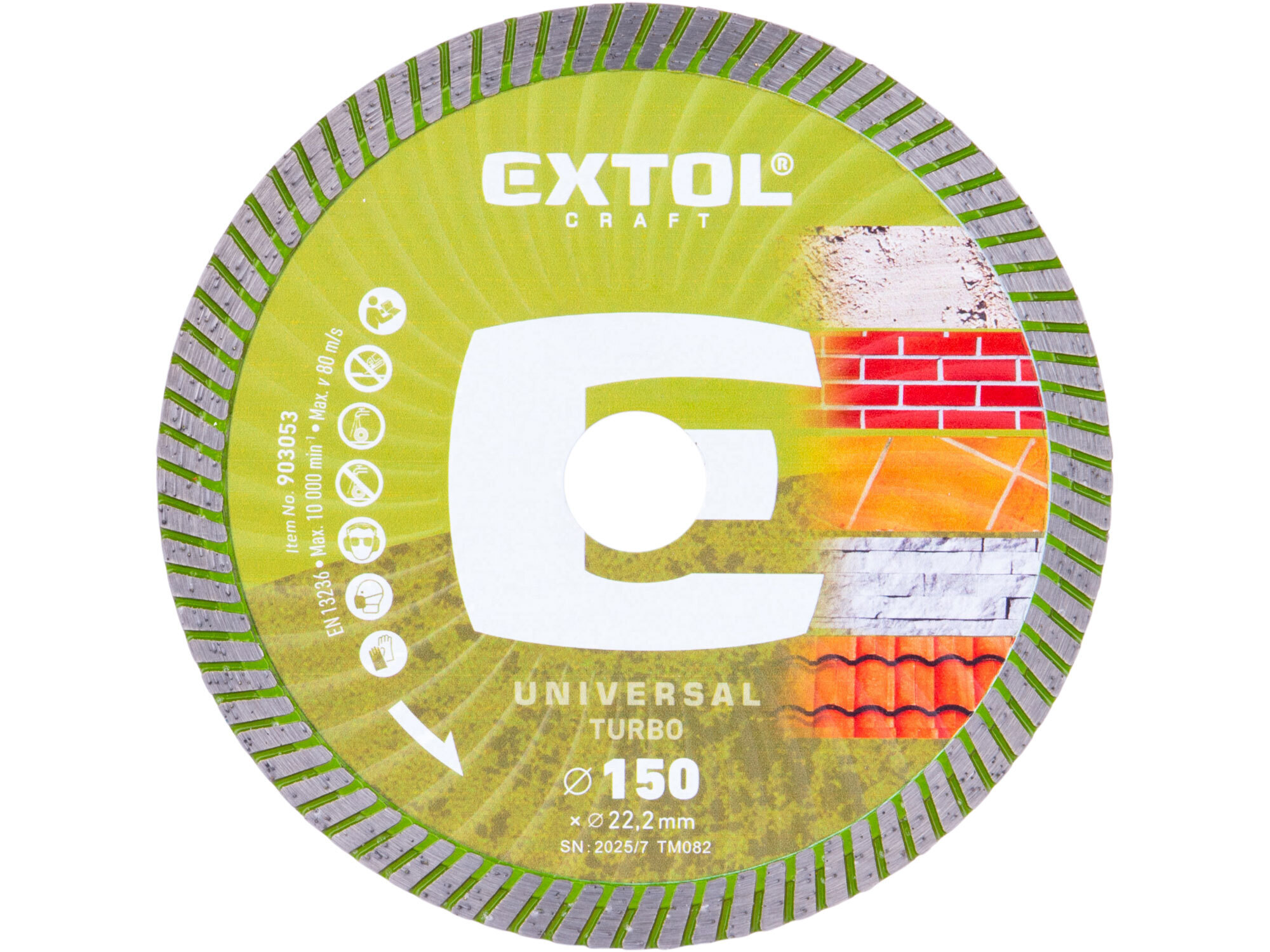 Extol Craft diamantový řezný kotouč Turbo na cihlu, beton a železobeton 150mm 903053