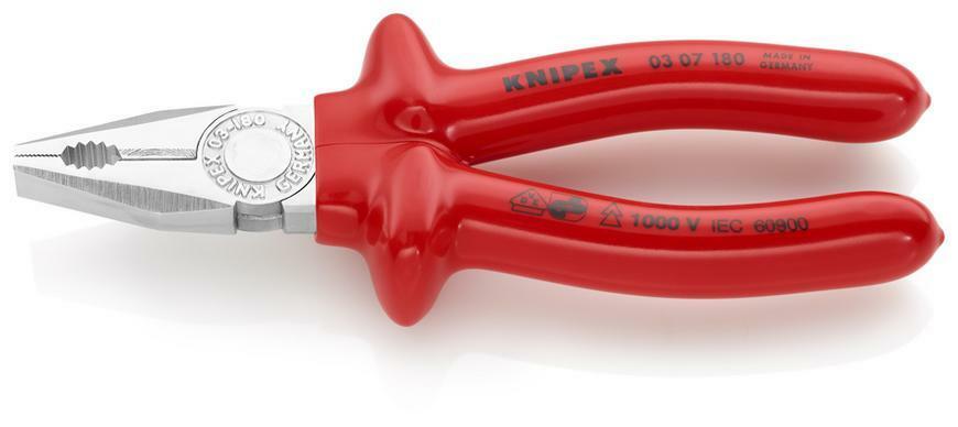 Knipex kombinované kliešte 180mm, izolované do 1000V, 0307180