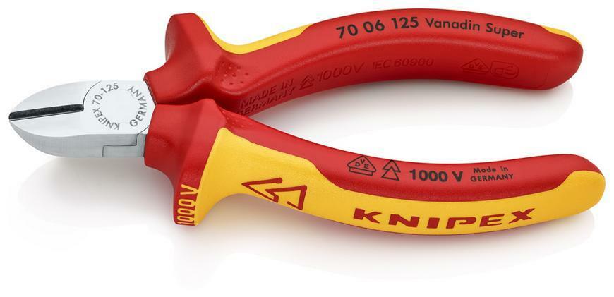 Knipex štipacie bočné kliešte izolované do 1000V, 125mm 7006125