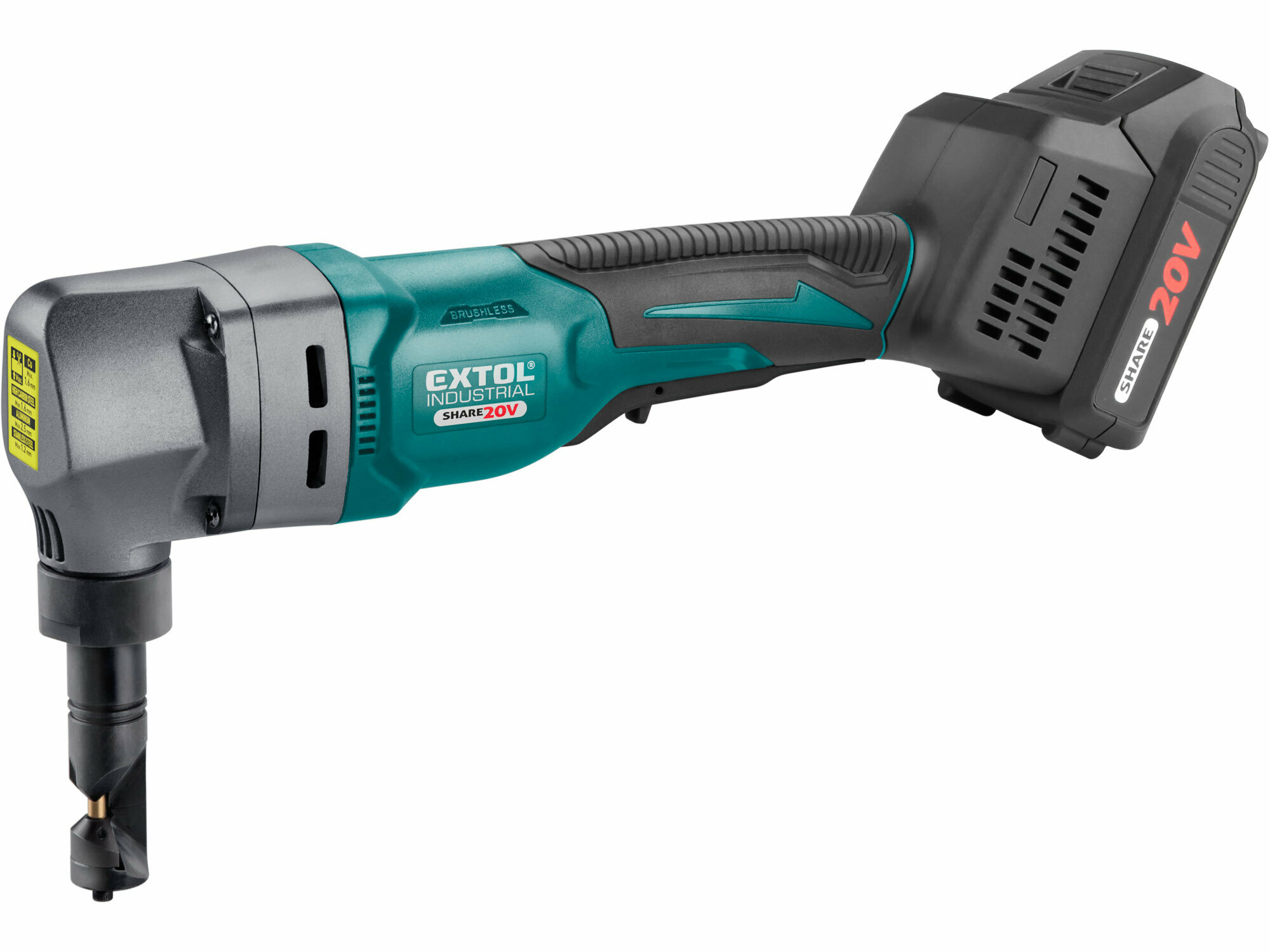 Extol Industrial Share20V aku nožnice na plech, 1x 2Ah aku, max. 2,5mm 8791830