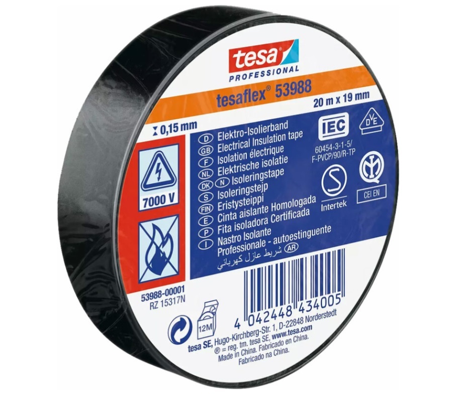 Tesa elektroizolačná páska čierna 19mm x 20m