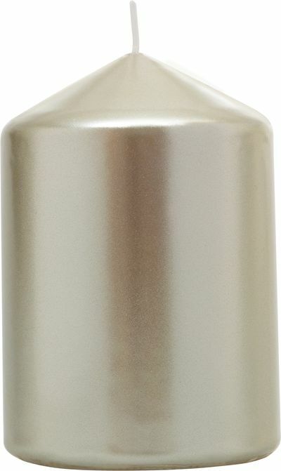 MagicHome vianočná sviečka s metalickým efektom, šampaň 7x10cm