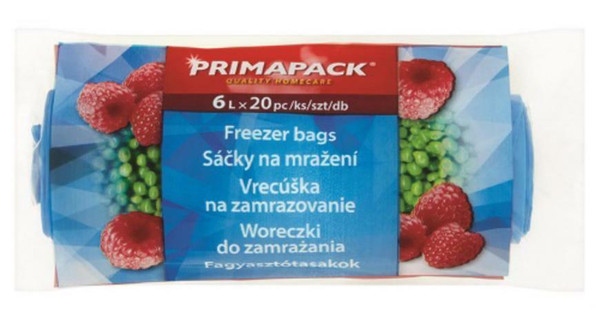Primapack vrecúško, sáčok, na zamrazovanie, 6 l, 20 ks 312624