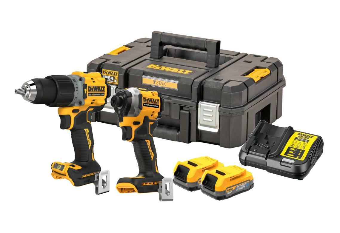 DeWalt DCK2051E2T aku vŕtačka + rázový uťahovák 18V 2x1,7Ah aku Powerstack