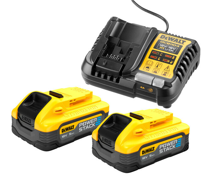 DeWalt DCB1104 nabíjačka Slim XR Li-Ion 10,8V-18V + 2x aku 5,0Ah Powerstack DCB1104H2
