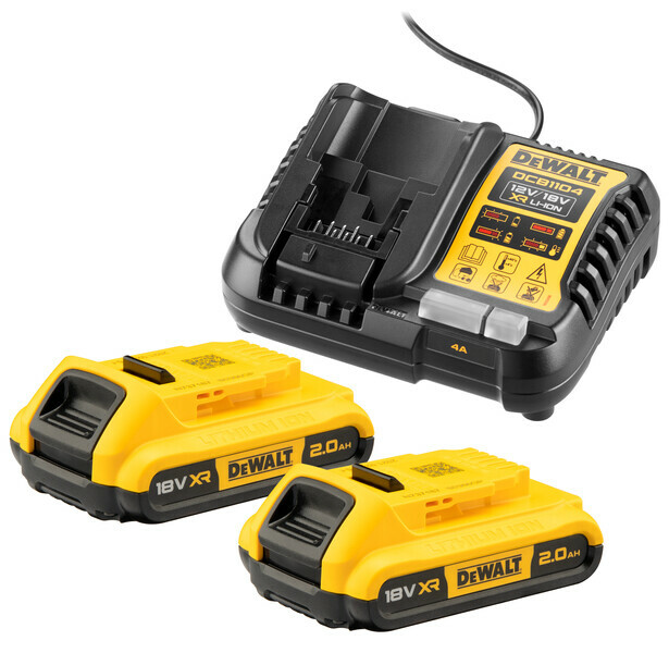 DeWalt DCB1104 nabíjačka Slim XR Li-Ion 10,8V-18V + 2x aku 2,0Ah