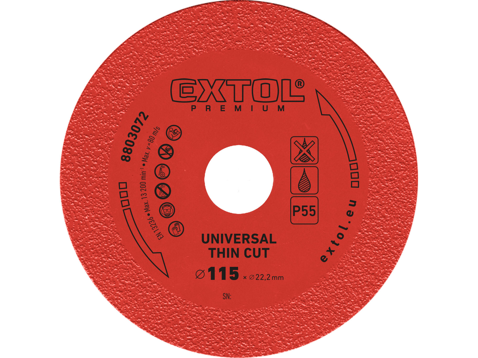 Extol Premium kotouč řezný diamantový na sklo a keramiku 115mm, P50-60, 8803072