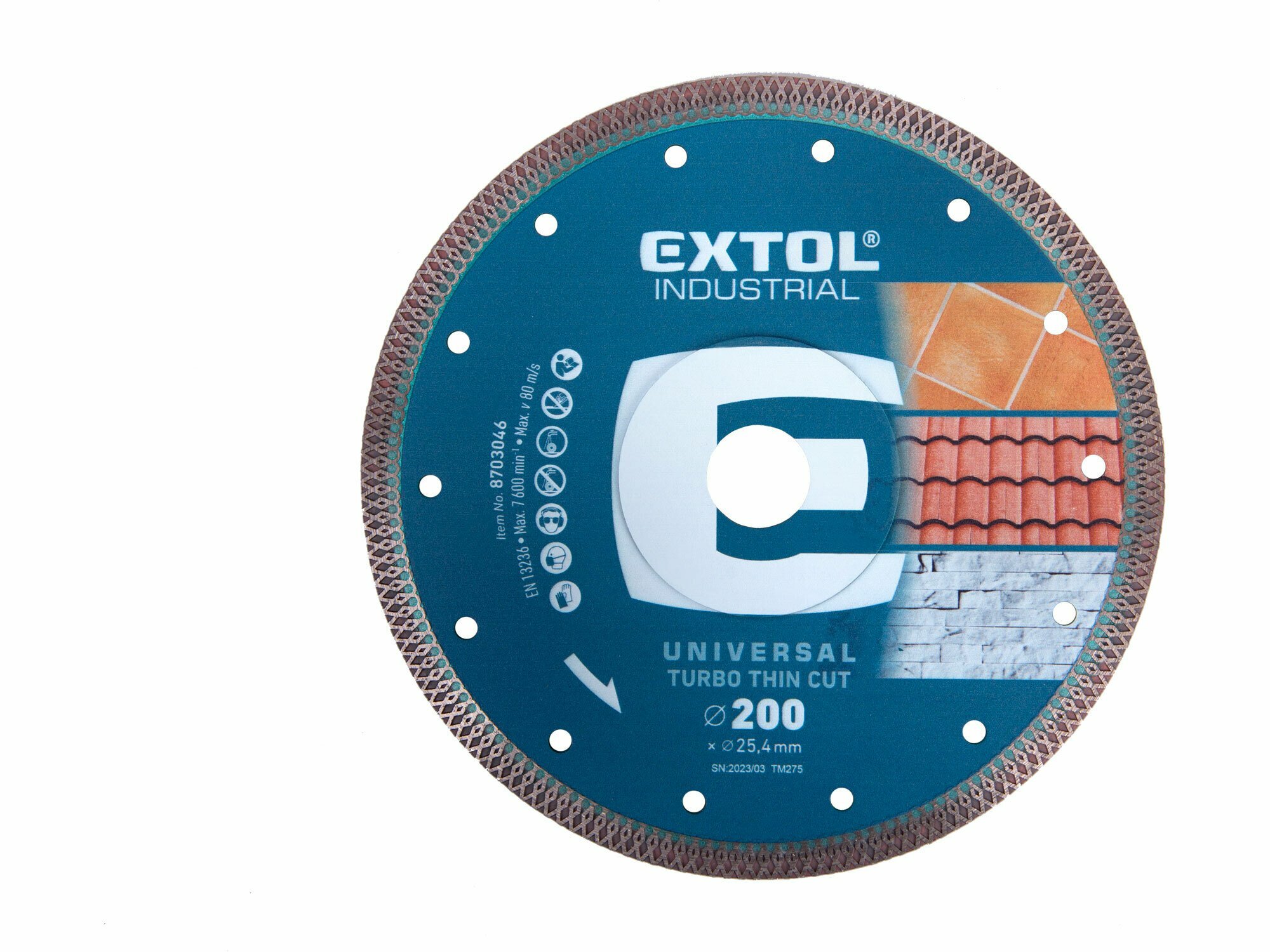Extol Industrial diamantový řezný kotouč Turbo Thin Cut, 200mm 8703046