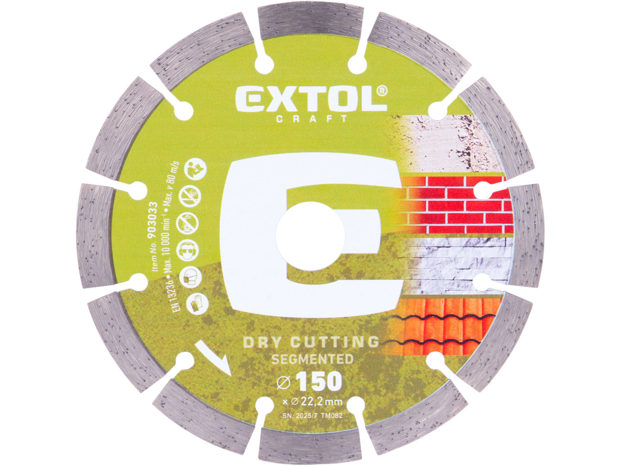 Extol Craft diamantový řezný kotouč segmentový na beton a cihlu 150mm 903033