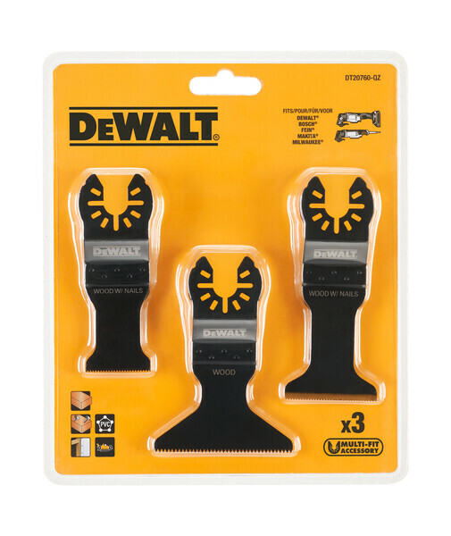 DeWalt DT20760 sada pílových plátkov pre oscilačné náradie 3-dielna