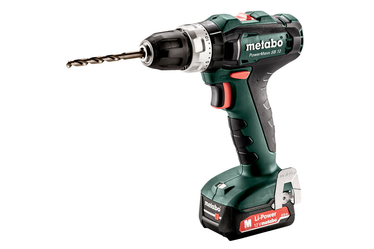 Metabo PowerMaxx SB 12 aku vrtačka 12V, 2x2,0Ah aku 601076500