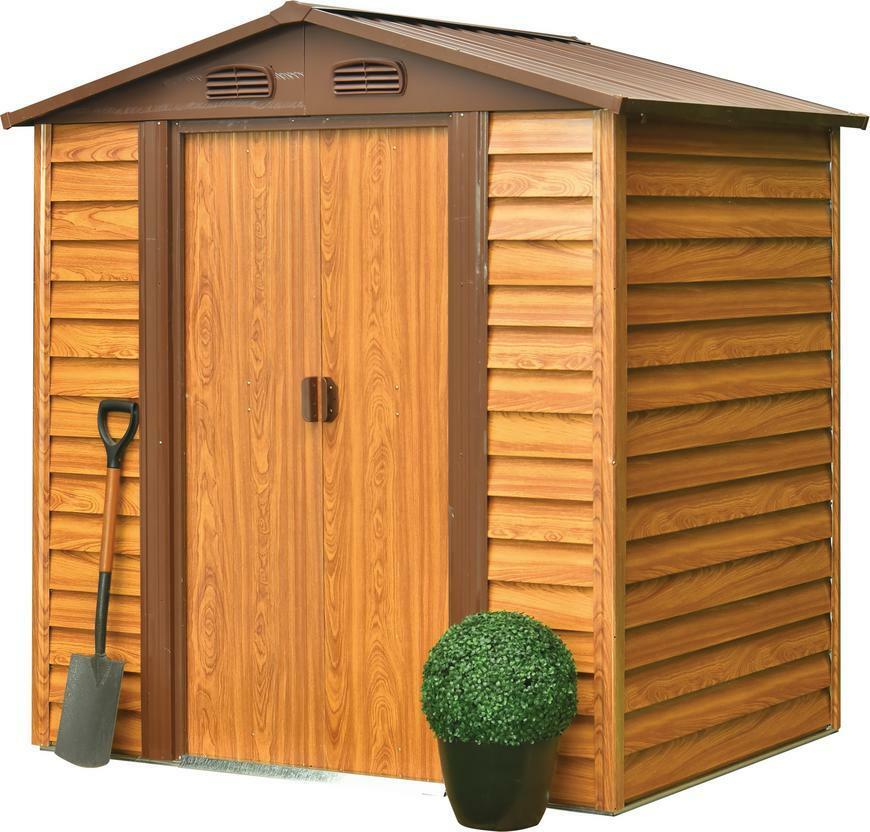 Strend Pro záhradný domček plechový, hnedý, 181x137x203cm 2172910