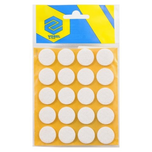Vorel Filcové podložky samolepiace kruhové, 20 mm biele