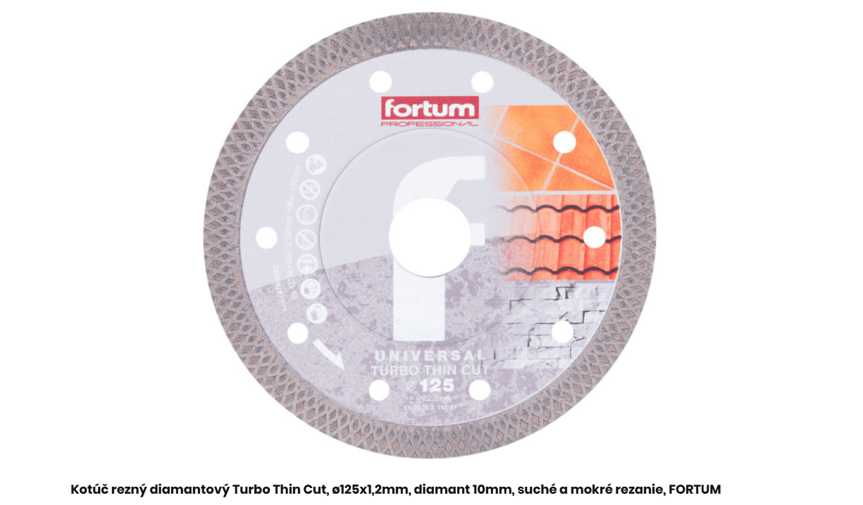 Fortum Turbo Thin Cut diamantový řezný kotouč na gresovou dlažbu a obklad ø125x1,2mm, 4763042