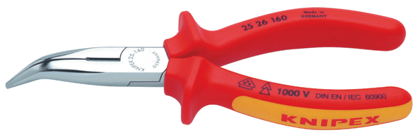 Knipex pologuľaté izolované chrómové kliešte s ostrím 160 mm 2526160