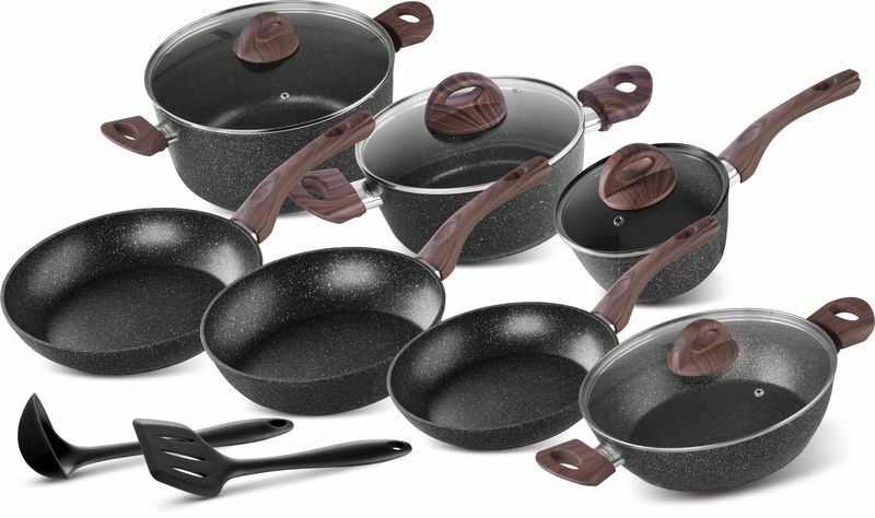 MagicHome Black Marble Line sada hrncov, 13 dielna