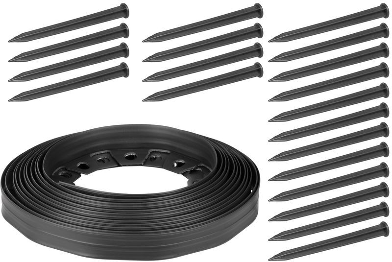 Strend Pro Garden trávnikový lem elastický čierny, výška 6cm, 10m