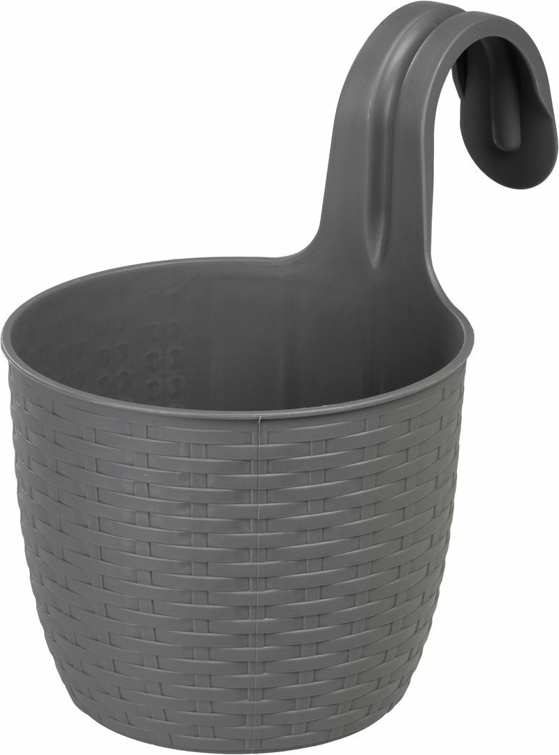 Strend Pro závesný kvetináč, PP, 26x18x24,5 cm, farba sivá