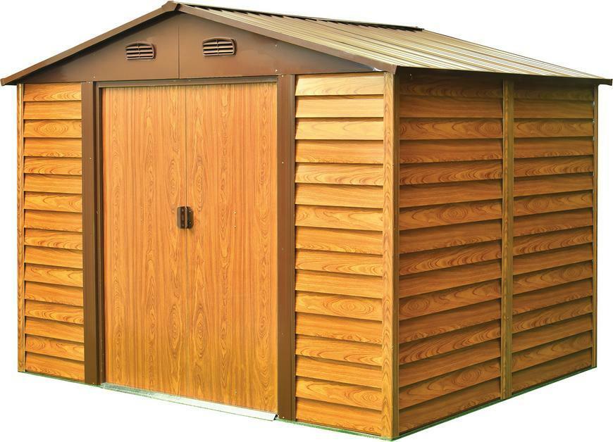 Strend Pro záhradný domček plechový, hnedý, 266x224x215cm 2172911
