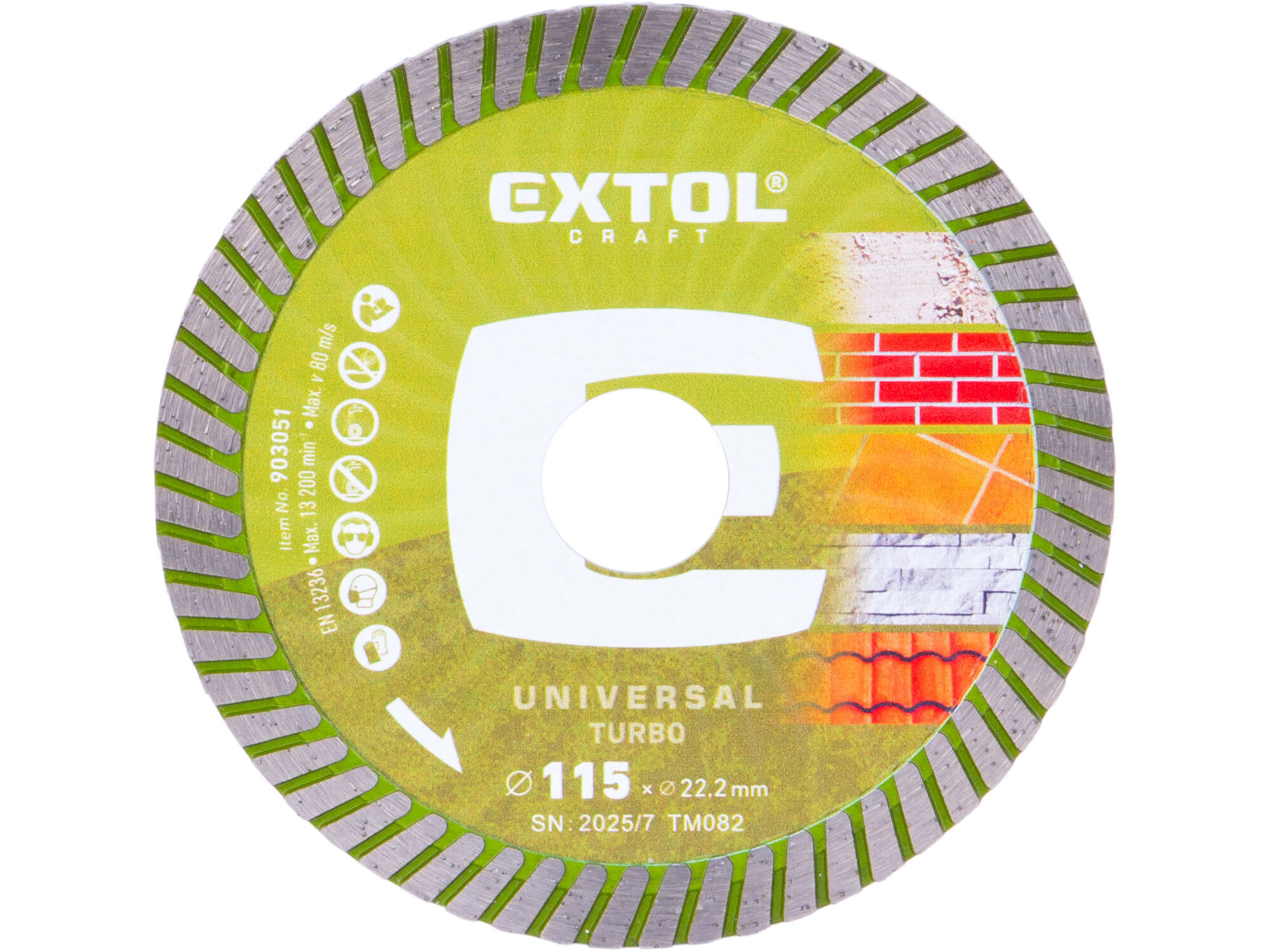 Extol Craft diamantový řezný kotouč Turbo na cihlu, beton a železobeton 115mm 903051