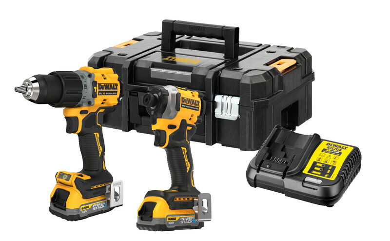 DeWalt DCK2050E2T príklepová vŕtačka + rázový uťahovák, 2x1,7Ah aku Powerstack