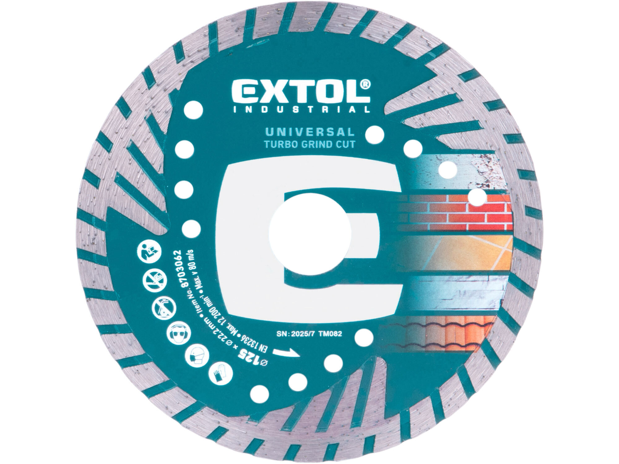 Extol Industrial Turbo Grind Cut, diamantový řezný kotouč na beton a železobeton 125mm 8703062