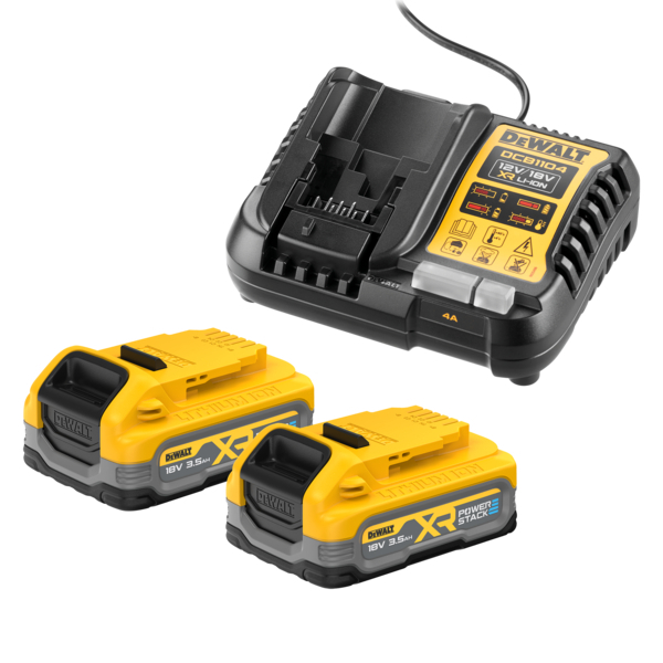 DeWalt DCB1104 nabíjačka Slim XR Li-Ion 10,8V-18V + 2x aku 3,5Ah Powerstack DCB1104S2