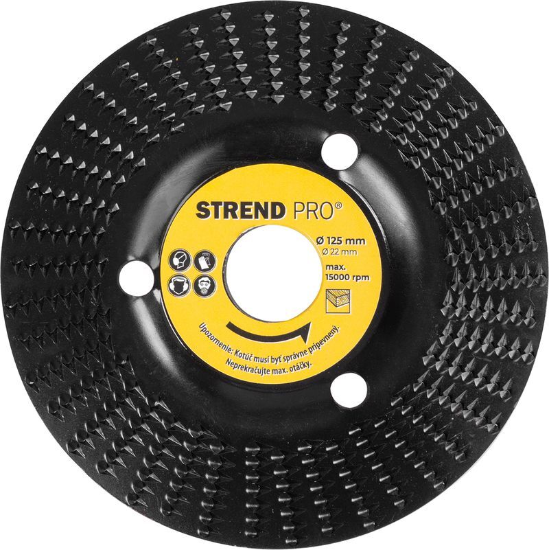 Strend Pro, brusný kotouč na dřevo 125mm, jemný, na úhlovou brusku