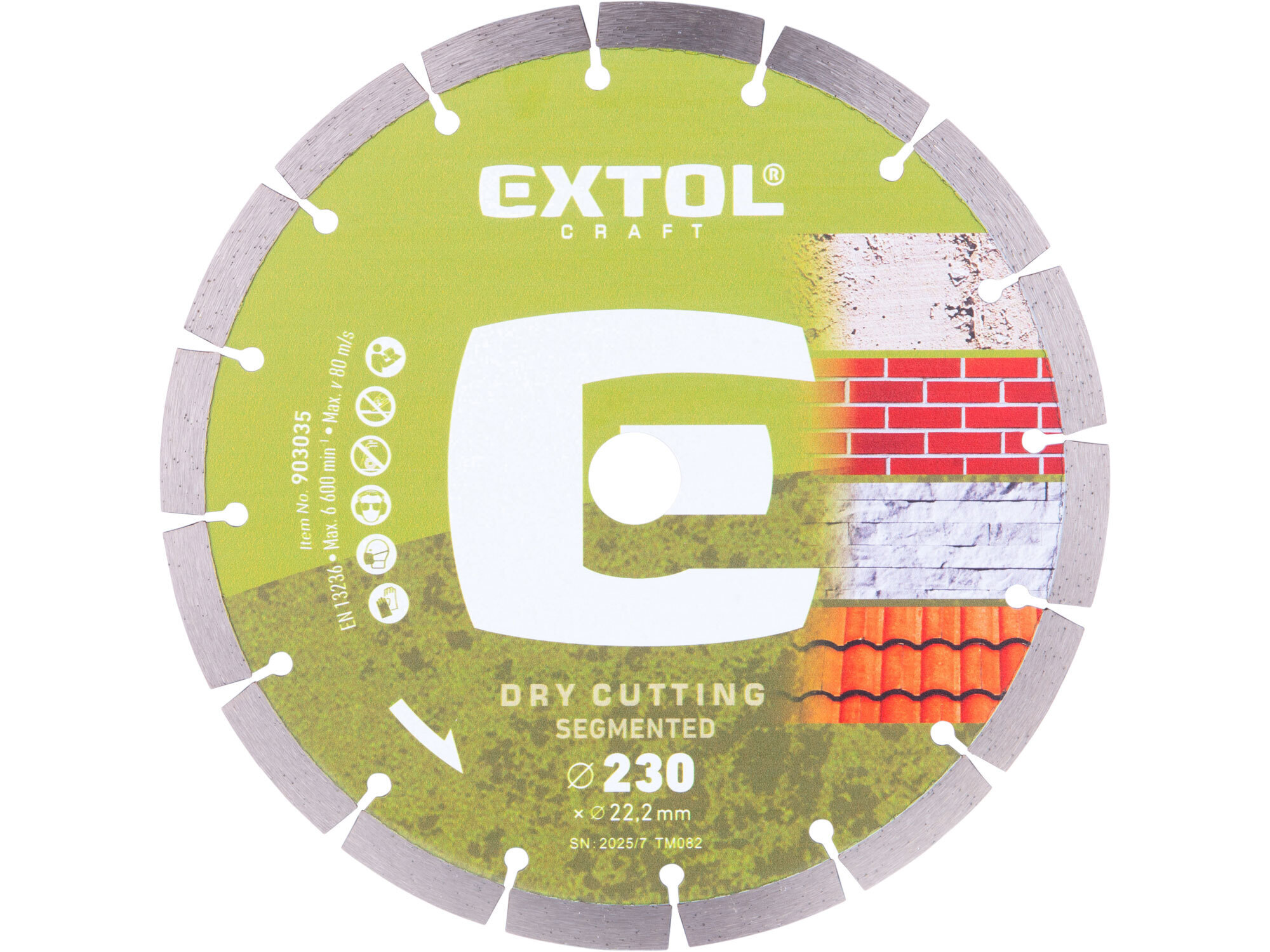 Extol Craft diamantový řezný kotouč segmentový na beton a cihlu 230mm 903035