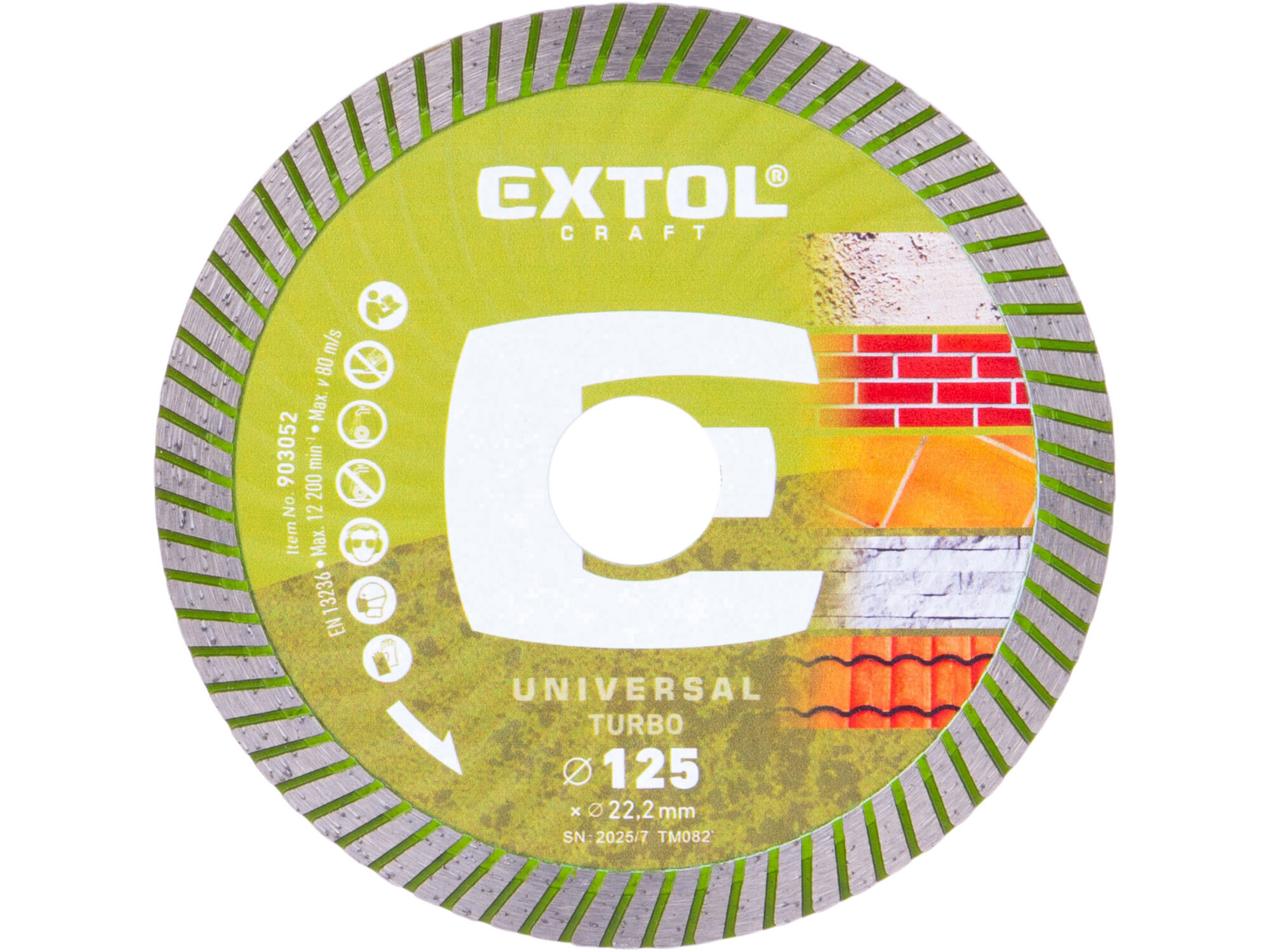 Extol Craft diamantový řezný kotouč Turbo na cihlu, beton a železobeton 125mm 903052