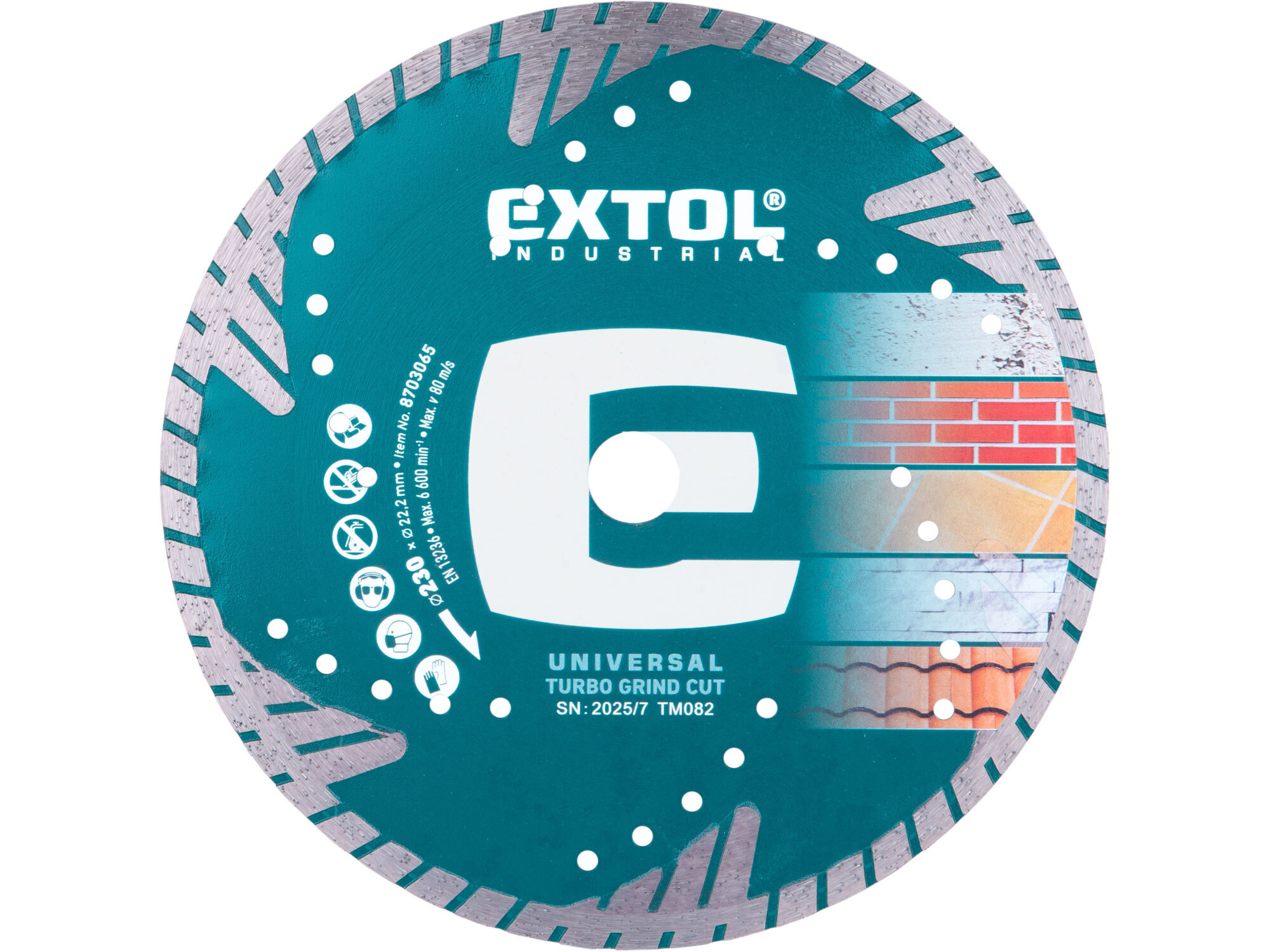 Extol Industrial Turbo Grind Cut, diamantový řezný kotouč na beton a železobeton 230mm 8703065
