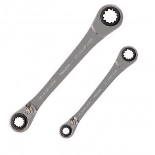 Projahn Multi-Ratschenschlüssel GearTech 63-in-2 – 2-teiliges Set (8-10/11-13 & 14-16/17-19 Mm)