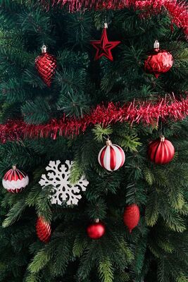 MagicHome vianočné ozdoby na stromček červené 39 ks