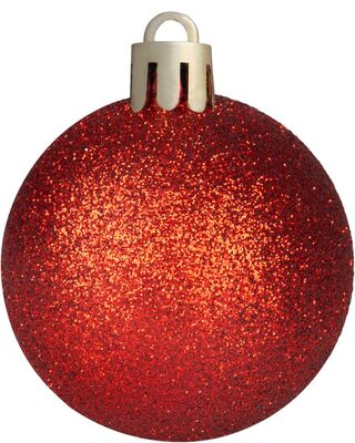 MagicHome vianočné gule na stromček, červené, mix 47 ks