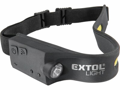 Extol Light nabíjateľná čelovka 350lm, COB + XPE LED, 1,2Ah 43186