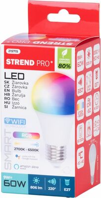 Žiarovka Strend Pro Smart, wifi, mení farby RGB, 9 W, E27