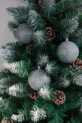 MagicHome vianočné gule na stromček 8cm, strieborné, 3 ks