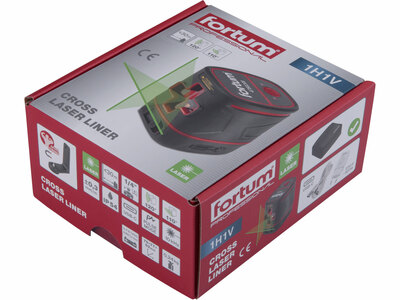 Fortum laser líniový, krížový samonivelačný, zelený, 1H1V, 4780208