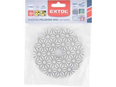 Extol Premium diamantový leštiaci kotúč na suchý zips, Ø100mm, P3000, 8803099