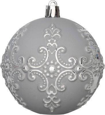 MagicHome vianočné gule na stromček 8cm, strieborné, 3 ks