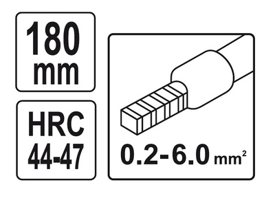 Konektorové kliešte 180 mm profilové HRC 44-47