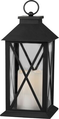 Lampáš MagicHome Vianoce, LED teplá biela, 3xAAA, plast, časovač, čierny, 14x14x32.2 cm, pohyb