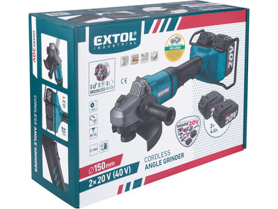 Extol Industrial Share20V aku úhlová bruska 150mm 40V, 2x4,0Ah aku 8791846